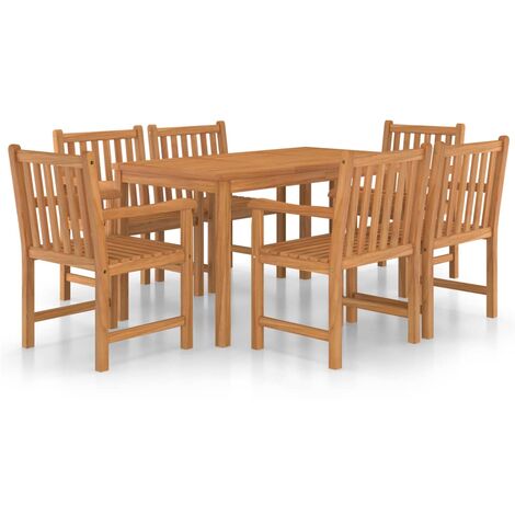 Set da Pranzo per Esterni 7 pz in Legno Massello di Teak vidaXL