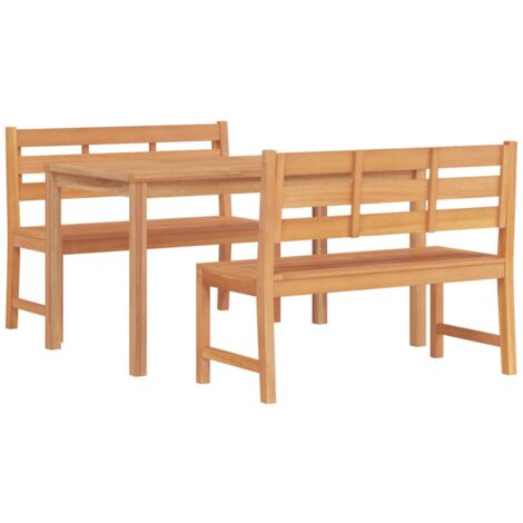 Set da Pranzo per Giardino 3 pz in Legno Massello di Teak vidaXL