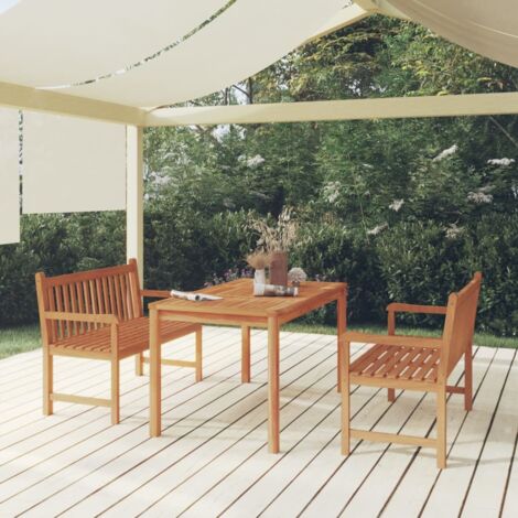 Set da Pranzo per Giardino 3 pz in Legno Massello di Teak vidaXL