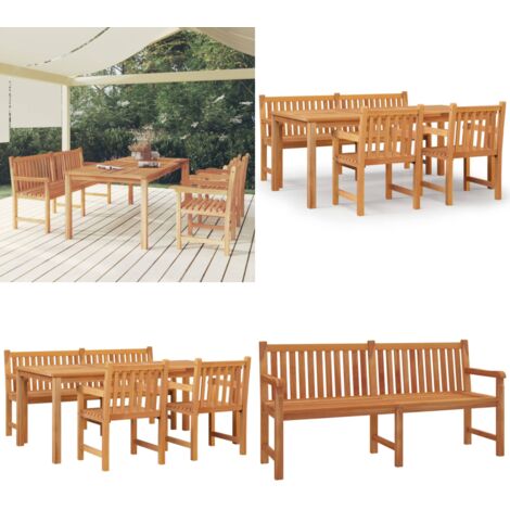 Set da Pranzo per Giardino 4 pz in Legno Massello di Teak - Tavolo da pranzo da giardino - Sedie da pranzo da giardino