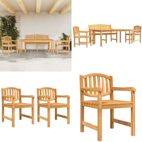 Set da Pranzo per Giardino 4 pz in Legno Massello di Teak - Tavolo da pranzo in legno - Sedie da giardino