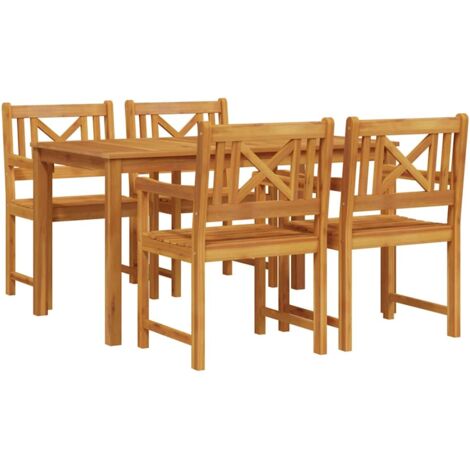 Set da Pranzo per Giardino 5 pcs Marrone vidaXL