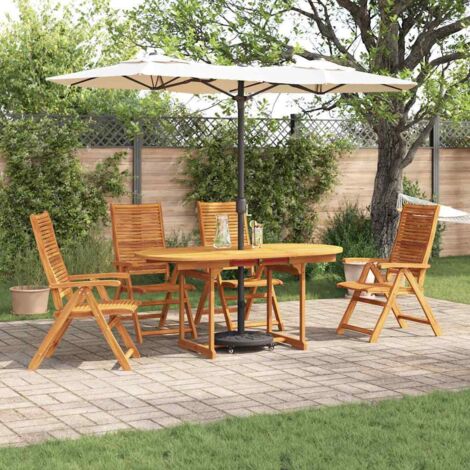 Set da Pranzo per Giardino 5 pcs Marrone vidaXL