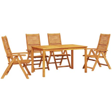 Set da Pranzo per Giardino 5 pcs Marrone vidaXL