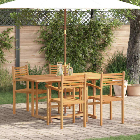 Set da Pranzo per Giardino 5 pcs Naturale vidaXL