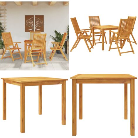 Set da Pranzo per Giardino 5 pz 85x85x74 cm in Legno Massello di Acacia - Tavolo da giardino - Sedie da giardino