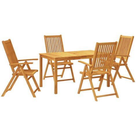 Set da Pranzo per Giardino 5 pz in Legno Massello di Acacia vidaXL