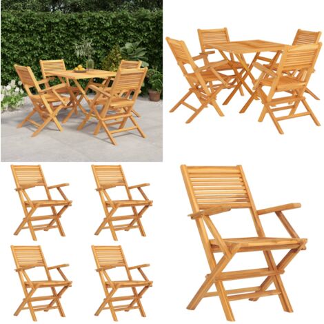 Set da Pranzo per Giardino 5 pz in Legno Massello di Teak - Tavolo da pranzo in legno - Sedie da giardino