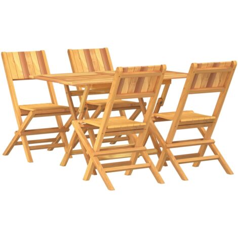Set da Pranzo per Giardino 5 pz in Legno Massello di Teak vidaXL