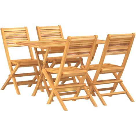 Set da Pranzo per Giardino 5 pz in Legno Massello di Teak vidaXL