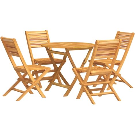 Set da Pranzo per Giardino 5 pz in Legno Massello di Teak vidaXL