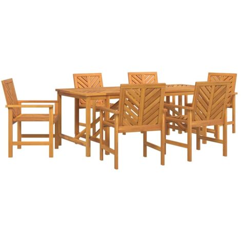Set da Pranzo per Giardino 7 pcs Marrone 200 x 90 x 74 cm vidaXL