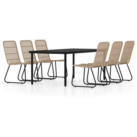 Set da Pranzo per Giardino 7 pz con Cuscini Rovere vidaXL
