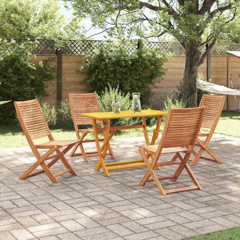 Set da Pranzo per Giardino con cuscino 5 pcs Marrone 640529