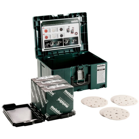 Set d'abrasifs « multi-hole » Metaloc, Ø 150 mm, série « professional », pour la peinture, les vernis metabo