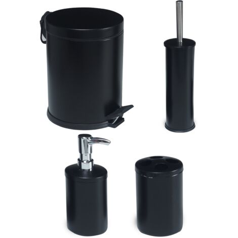 Set d'accessoires de salle de bain 4 pièces IRIS NOIR - 5L - LPP
