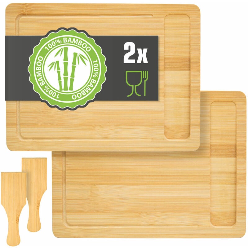 Dunedesign - Set d'Assiettes à Raclette 2 Personnes - 30x22 Planche à Raclette avec Spatule