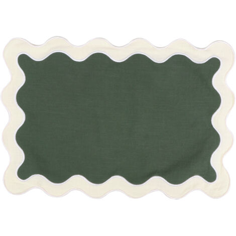 Set de 1 napperon en coton 13 x 19 pouces, résistant à la chauté et lavable, broderie festonnée boho, décoration de table tissée