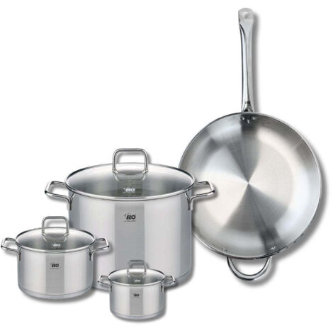 Set de 1 Poêle de cuisson 32 cm et 3 faitouts 12, 16 et 26 cm Elo Profi Citrin