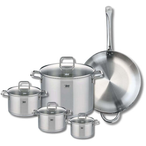 Set de 1 Poêle de cuisson 32 cm et 4 faitouts 12, 14, 16 et 26 cm Elo Profi Citrin