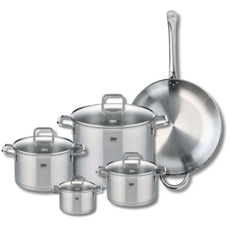 Set de 1 Poêle de cuisson 32 cm et 4 faitouts 12, 16, 20 et 26 cm Elo Profi Citrin