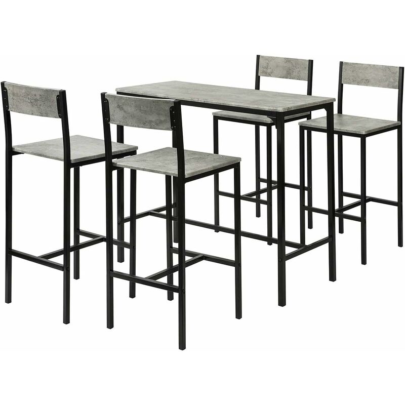 Set de 1 Table + 4 chaises Ensemble Table de Bar, SoBuy® OGT14-HG