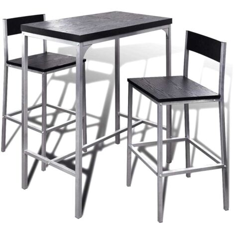 Set de 1 Table et 2 Tabourets de bar, Ensemble Table et Chaises à petit-déjeuner OIB2316E