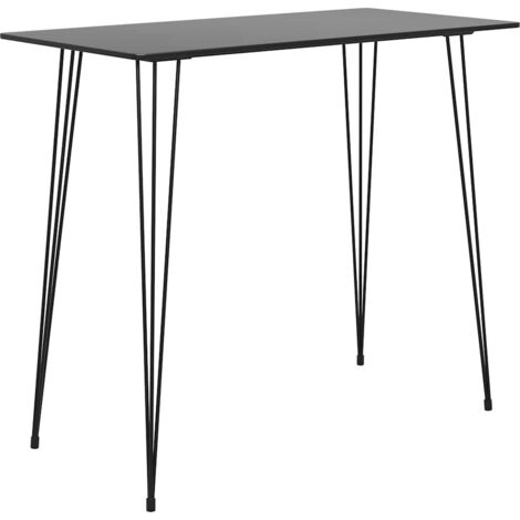 Set de 1 Table et 4 Tabourets de bar, Ensemble Table et Chaises Noir OIB5406E