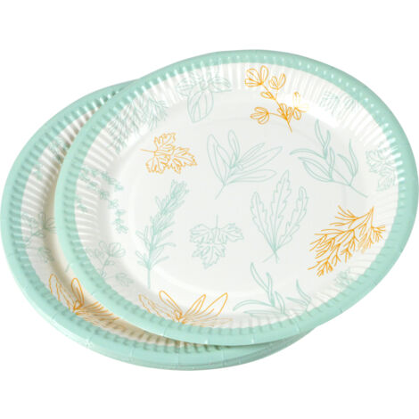 Set de 10 assiettes carton 18 cm Aromates