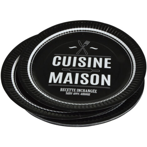 Set de 10 assiettes en carton 23 cm Ma cuisine