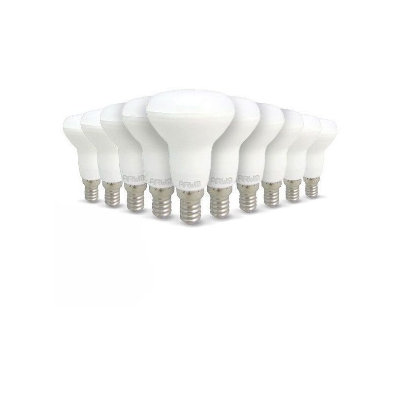 Conjunto de 10 bombillas led E14 R50 6W Eq 50W Temperatura de color: Blanco cálido 2700K