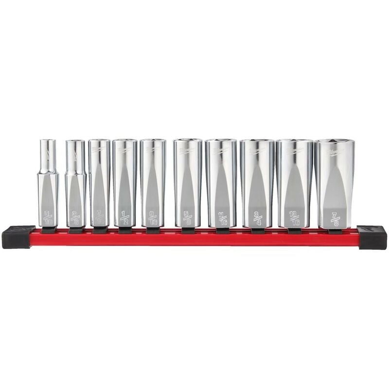 Milwaukee - Set de 10 douilles 6 pans longues 3/8' impérial 10PC 4932492510