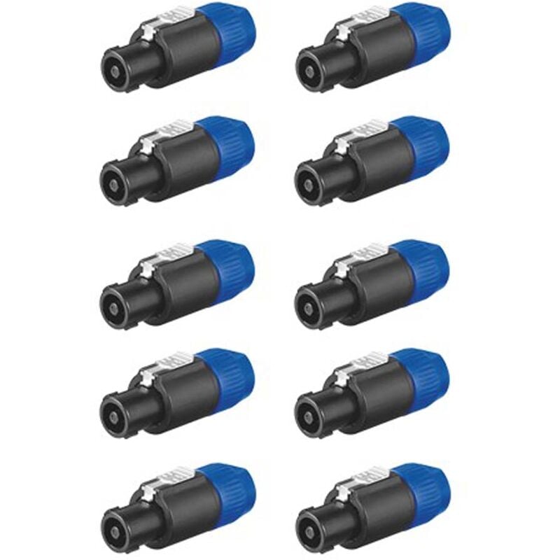 Lot de 10 fiches haut-parleurs pa Boîtiers de câbles haut-parleurs 4 broches 5083410er