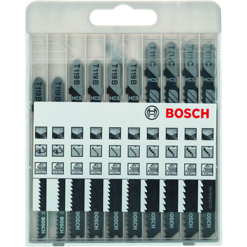 

PROFESSIONAL SET CON 10 HOJAS DE SIERRA DE CALAR BASIC FOR WOOD (PARA MADERA, ACCESORIOS DE SIERRA DE CALAR) - Bosch