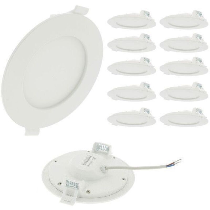 

Eclairage Design - Set de 10 paneles empotrables LED Spot Extra Flat 6W | Temperatura de color: Blanco cálido 3000K
