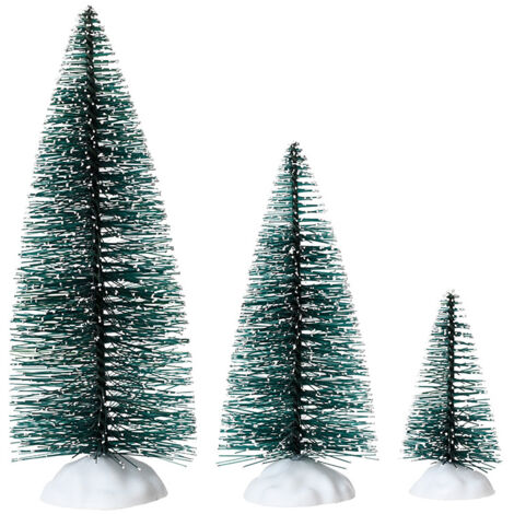 Set de 10 pinos efecto nevado