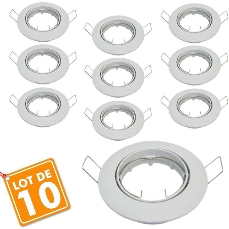 

Eclairage Design - Set de 10 soportes D82 blancos ajustables.