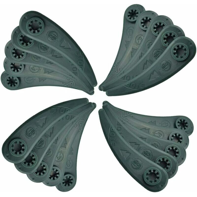 Set de 100 Lames de Tondeuses, Bosch Home and Garden Lames, Lame Bosch Lames de Rechange en Plastique, 83 mm Lames Coupe-Bordure pour Art 26-18Li,