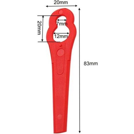 Set de 100 medidores de cuerda de plástico de repuesto para el cortacésped Florabest de LIDL, modelo FRTA 20 A1, FAT 18B3, FRT18A.