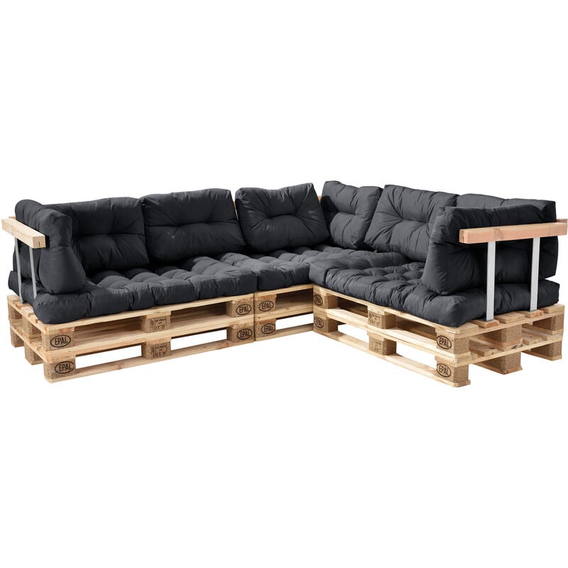 Set de 11 Cojines para sof/á-pal/é Cojines de Respaldo Acolchados /® para europal/é In//Outdoor Cojines de Asiento Gris Claro en.casa