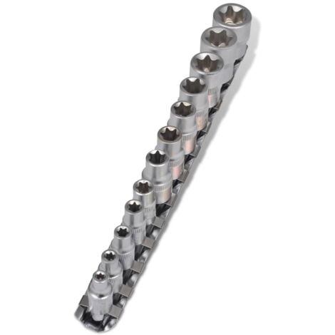 Set de 12 Douilles Torx + 1 Porte-embouts
