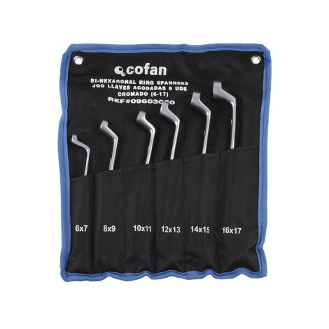 Set de 12 llaves acodadas de acero al cromo 6-7 mm hasta 30-32 mm Set 10 piezas 6-7 a 24-26