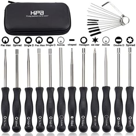 Set de 12 Outils de Réglage de Carburateur\\/Tournevis de Réglage pour Moteur à 2 Temps Embout Splined\\/Pac Man\\/D\\/Double D pour Débroussailleuse Tronçonneuse Poulan Husqvarna STHIL Echo