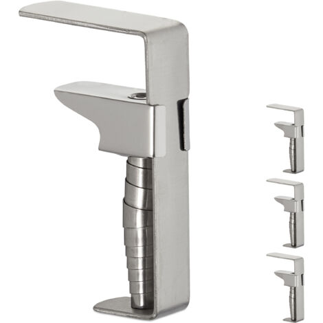 Set de 12 Sujeta Manteles, Pinzas Sujetamanteles, Mesas hasta 4,2 cm de Grosor, Acero Inoxidable, Plateado