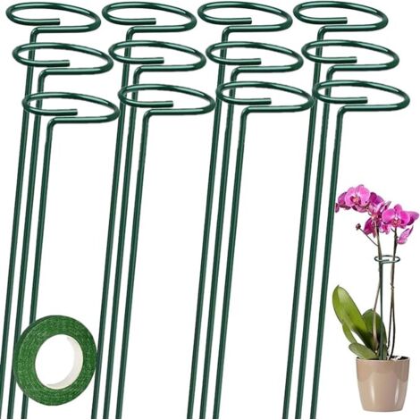 Set de 12 tuteurs pour plantes – Bâtons de 40 cm – Poteaux de support Jardin – Verts – Robustes et durables