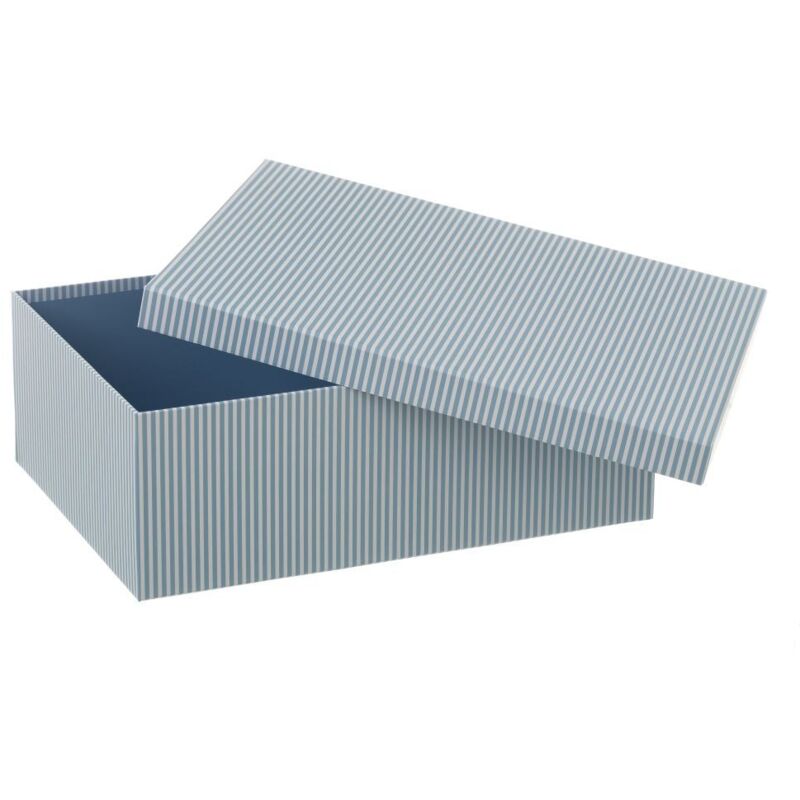 

Set de 15 cajas de cartón multiusos forradas azul clásico