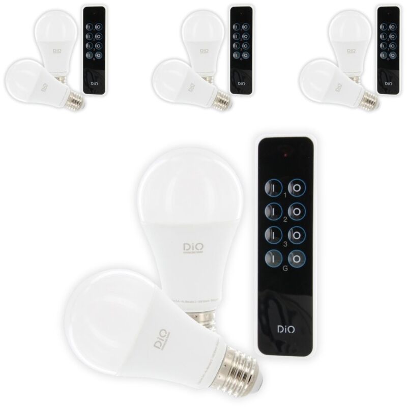 Set de 8 ampoules led connectées + télécommande - E27 / 60W - Chacon