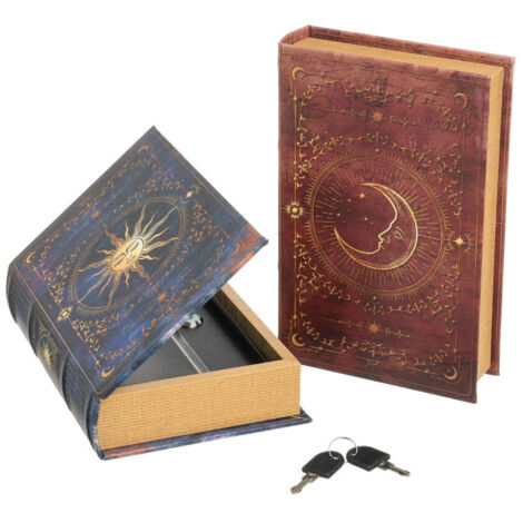 Set de 2 boites livres coffre-fort Soleil et Lune