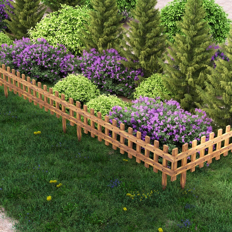 [en.casa] - Set de 2 bordures de jardin Züschen en bois 117 x 40 cm