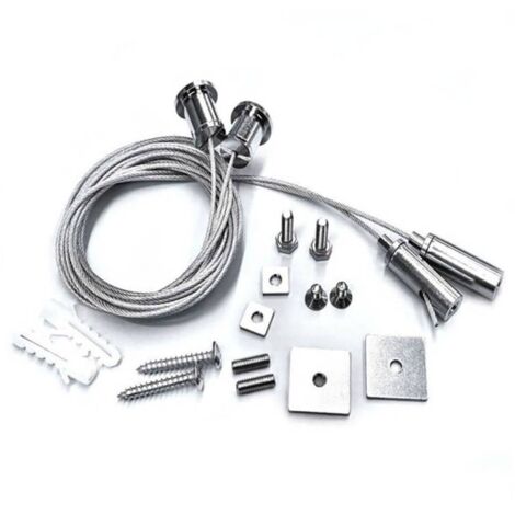 Set de 2 cables de suspensión 2m para perfiles y carriles